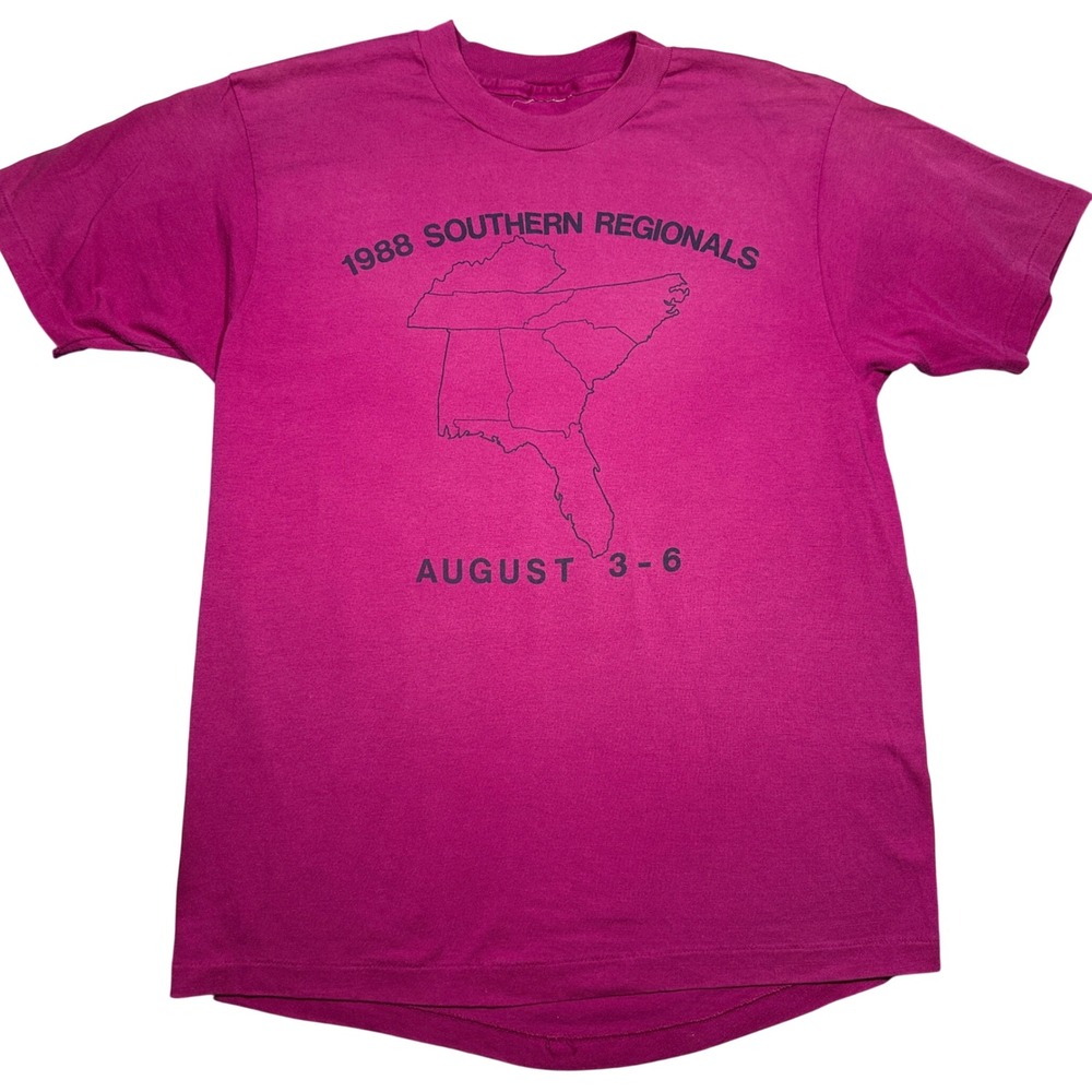 Vintage 1988 Southern Regionals Victory Lake Jacksonville FL T-Shirt Pink